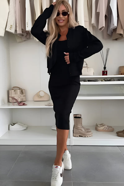 Manon™ | Robe & Gilet Élégance Douce