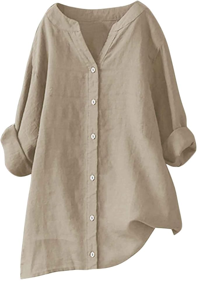 Liora™ | Chemise Coton-Lin Légère