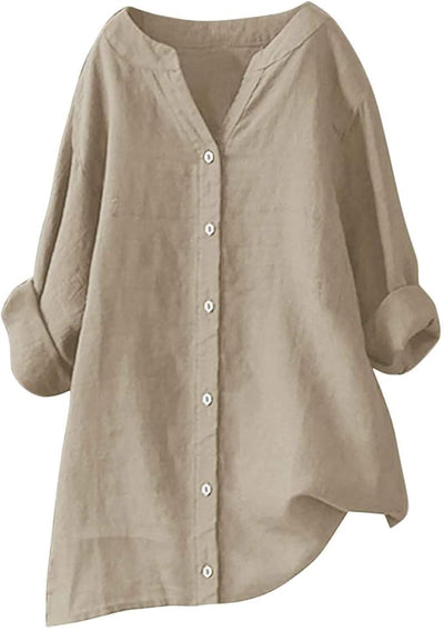 Liora™ | Chemise Coton-Lin Légère