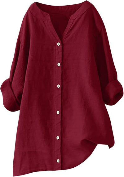 Liora™ | Chemise Coton-Lin Légère