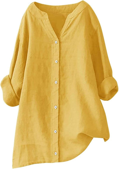 Liora™ | Chemise Coton-Lin Légère