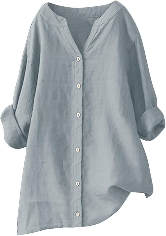 Liora™ | Chemise Coton-Lin Légère