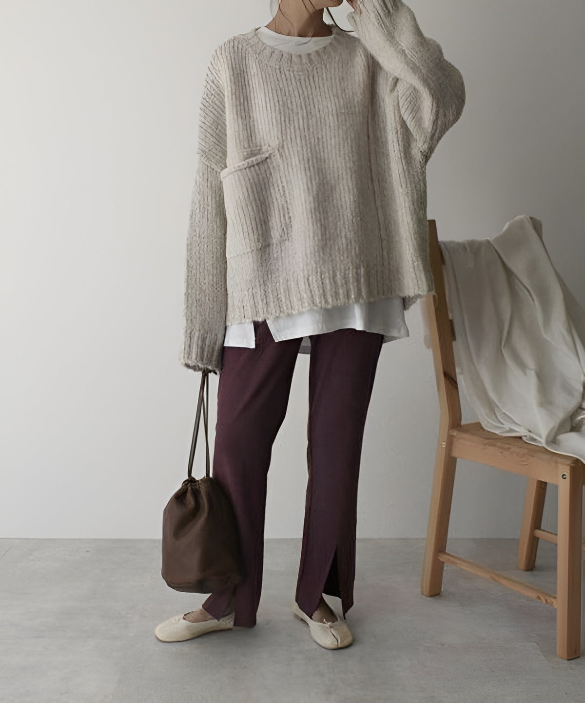 Noëlle™ | Pull Cocon Ivoire