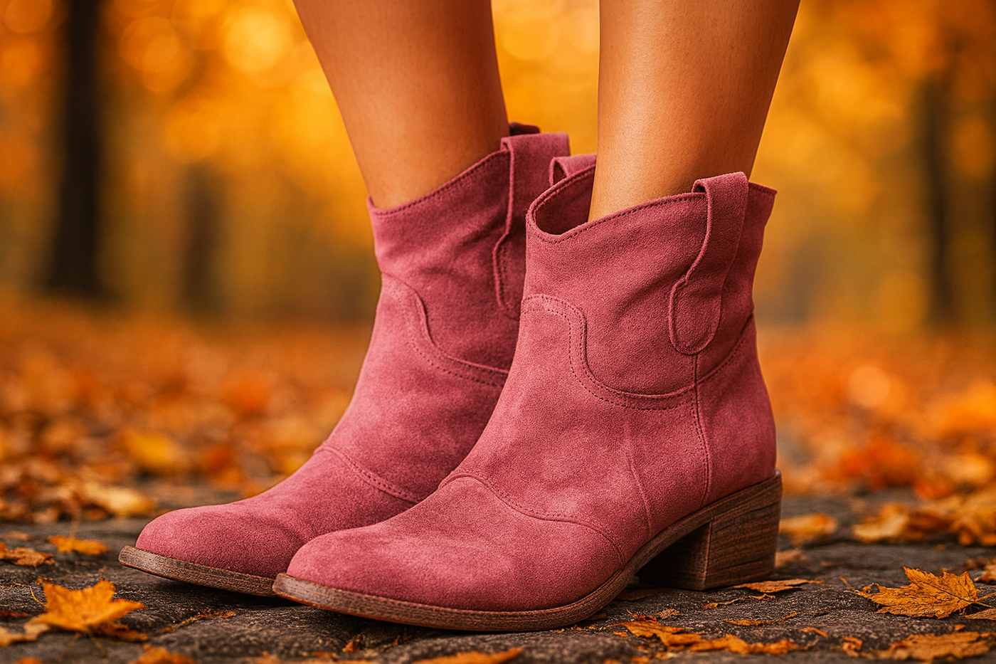 Noémie™ | Bottines en daim intemporelles Rose