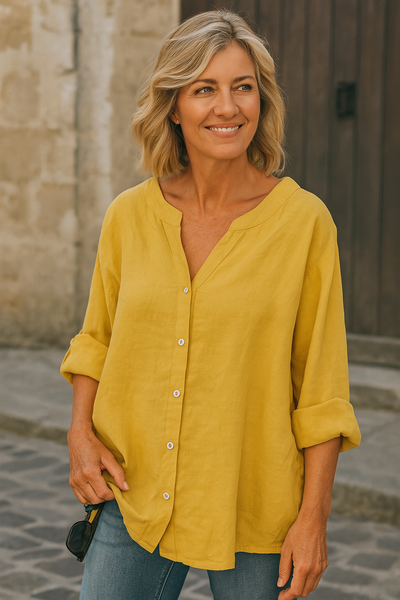Liora™ | Chemise Coton-Lin Légère