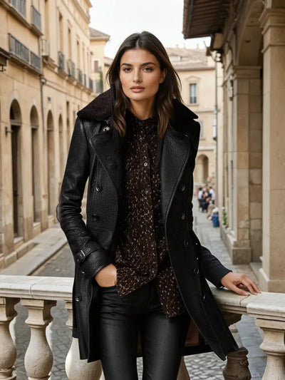 Margaux™ | Pardessus Cuir Raffiné