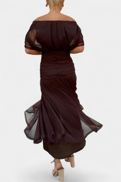 Alondra™ | Robe Longue Élégance Florale (Marron)