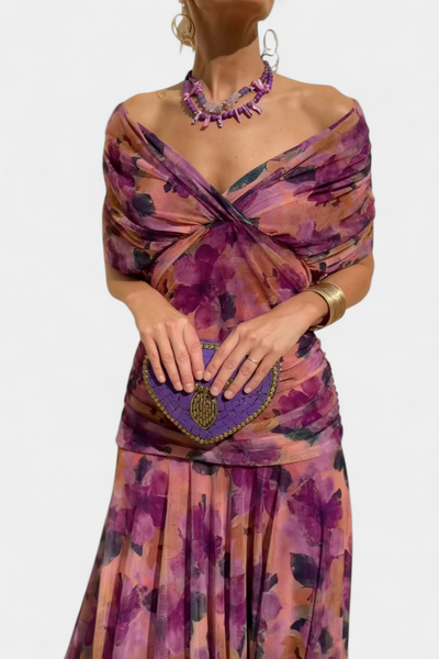 Alondra™ | Robe Longue Élégance Florale (Violet)