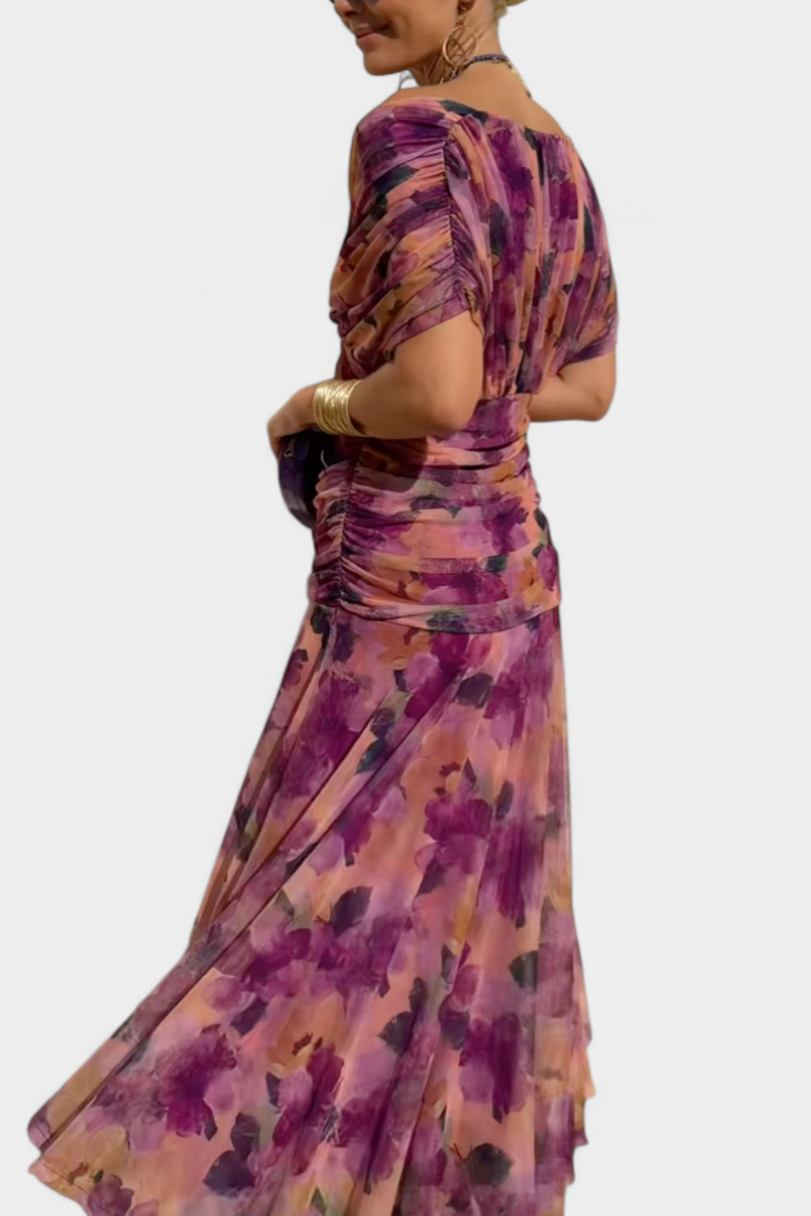Alondra™ | Robe Longue Élégance Florale (Violet)