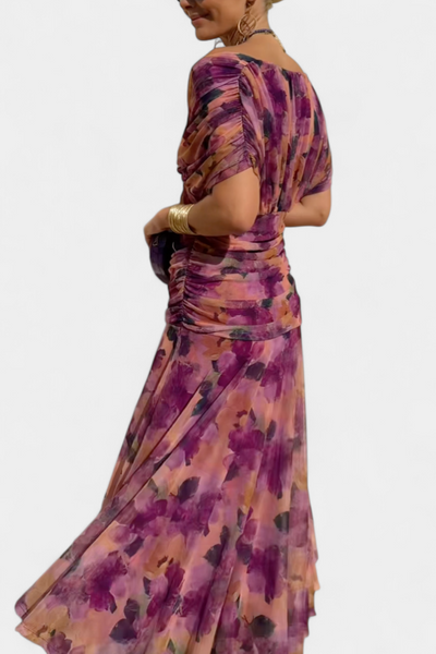 Alondra™ | Robe Longue Élégance Florale (Violet)