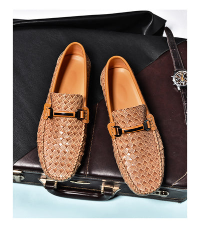 Men's Hollow-out Light Soft Flat Leather Shoes