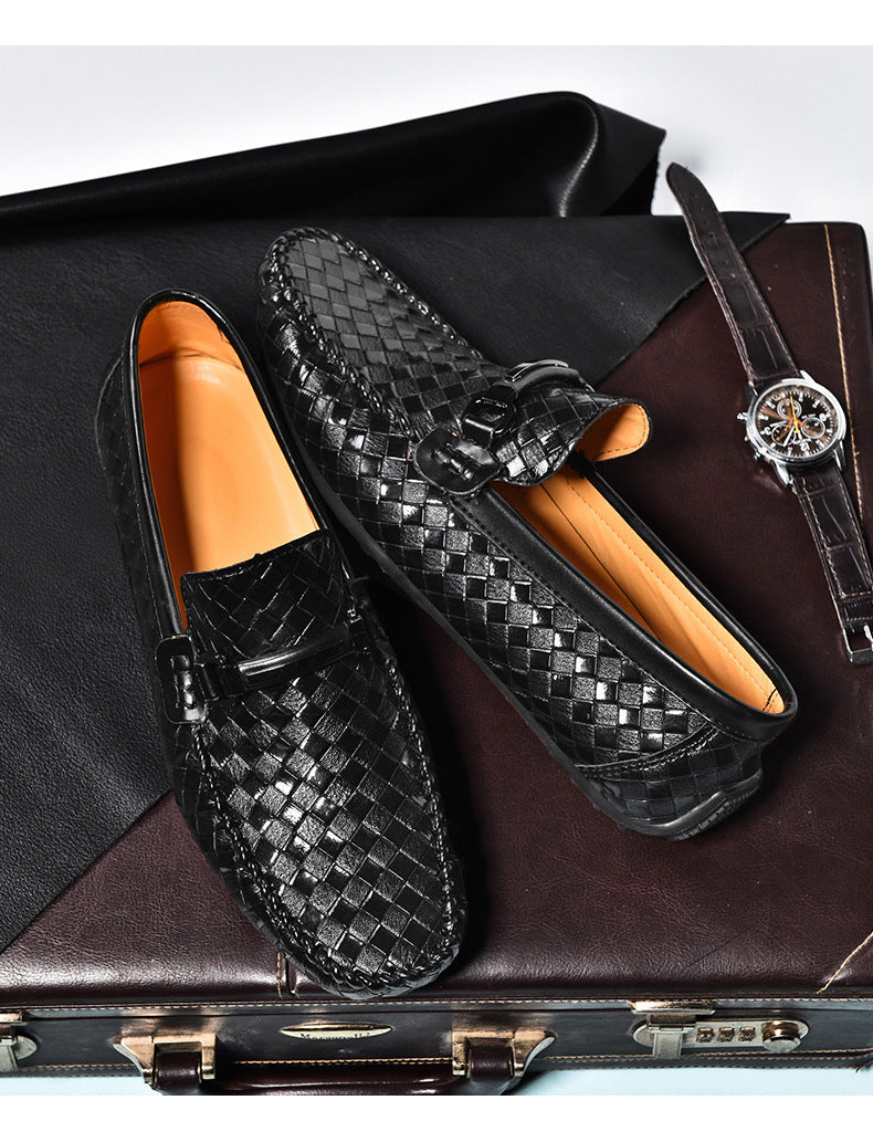 Men's Hollow-out Light Soft Flat Leather Shoes