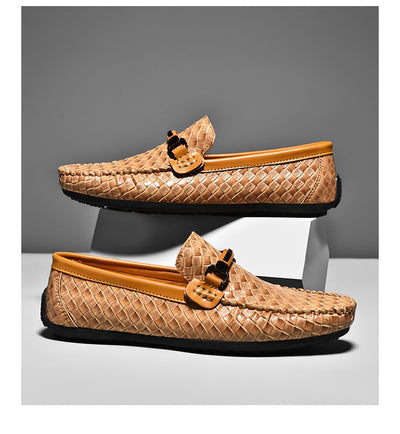 Men's Hollow-out Light Soft Flat Leather Shoes