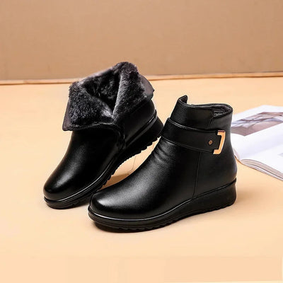 Eline | Bottes en cuir pour femme avec laine