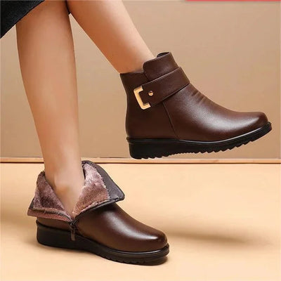 Eline | Bottes en cuir pour femme avec laine