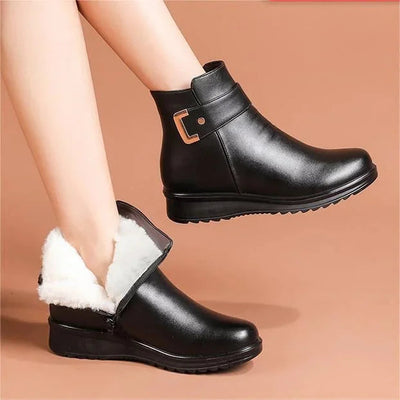 Eline | Bottes en cuir pour femme avec laine