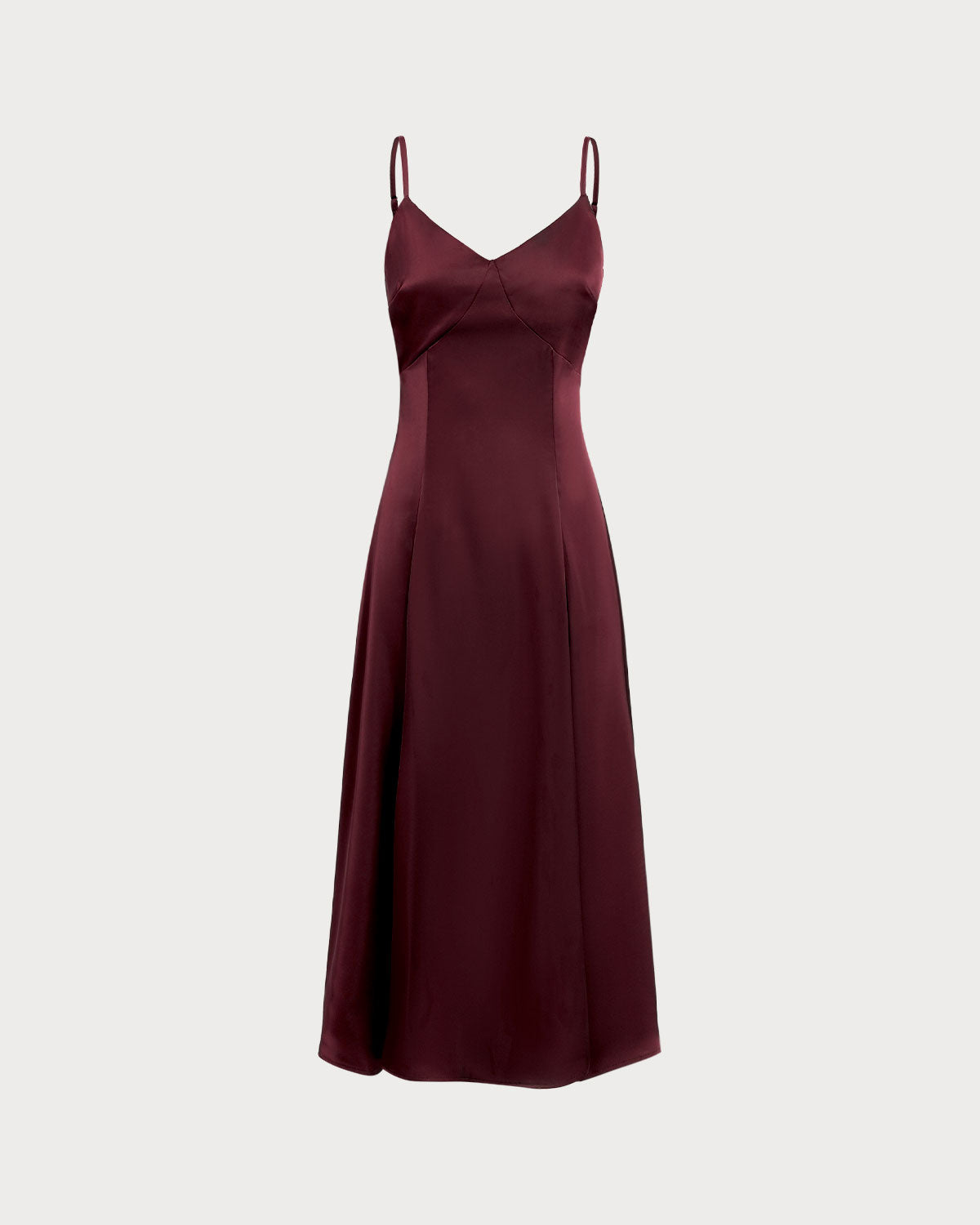 Bellamy - Robe maxi satin bordeaux